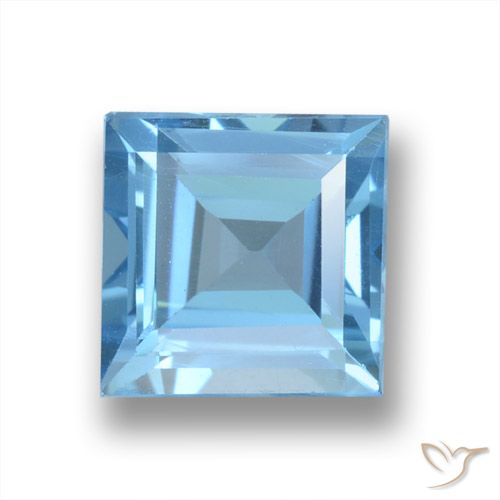 2.25ct Naturale Blu svizzero Topazio, Quadrato, VVS-VS