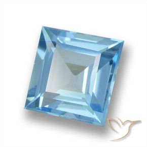 Topazio Blu svizzero naturale da 1.86 ct, Quadrato, VVS-VS