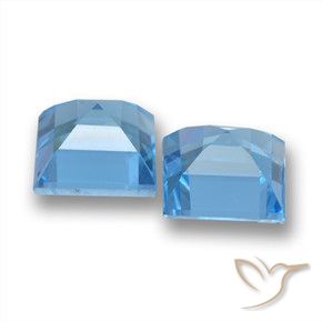 Gemme di Topazio Celeste naturale da 3.99 ct, Quadrato, VVS-VS
