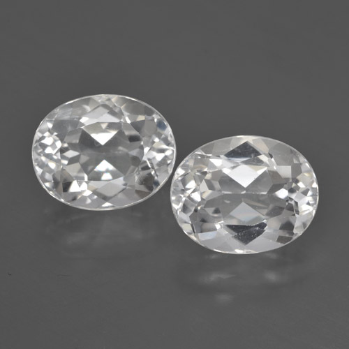 Topazio naturale bianco da 7,63 ct, taglio ovale, VVS-VS