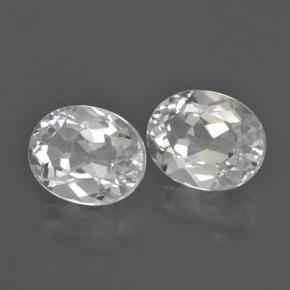 Topazio naturale bianco da 7,63 ct, taglio ovale, VVS-VS