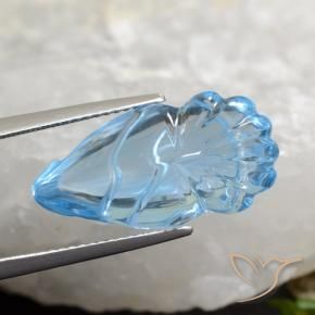 Topazio Blu svizzero naturale da 15.40 ct, Taglio a fantasia, Trasparente