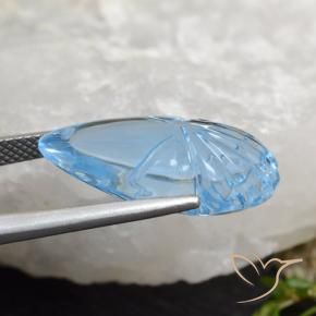 Topazio Blu svizzero naturale da 15.40 ct, Taglio a fantasia, Trasparente