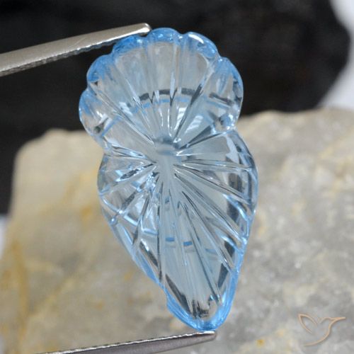 16.56ct Naturale Celeste Topazio, Taglio a fantasia, Trasparente