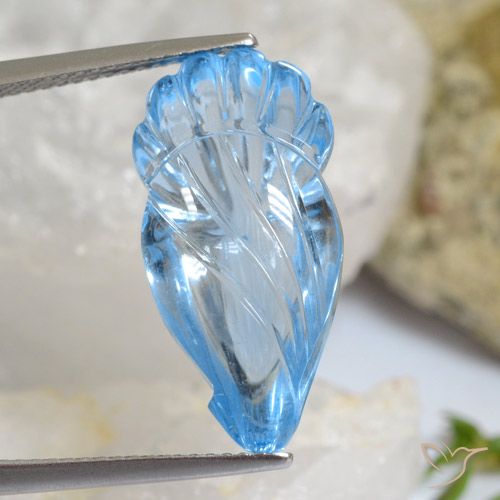 14.16ct Naturale Celeste Topazio, Taglio a fantasia, Trasparente