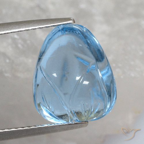 11.83ct Naturale Celeste Topazio, Taglio a fantasia, Trasparente