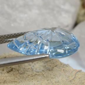 Topazio Blu svizzero naturale da 12.38 ct, Taglio a fantasia, Trasparente