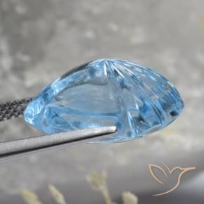 Topazio Blu svizzero naturale da 12.38 ct, Taglio a fantasia, Trasparente