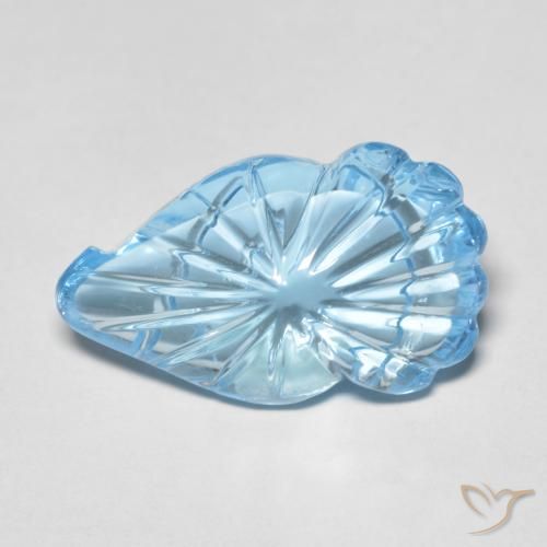 12.83ct Naturale Celeste Topazio, Taglio a fantasia, Trasparente
