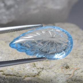 Topazio Blu svizzero naturale da 13.93 ct, Taglio a fantasia, Trasparente