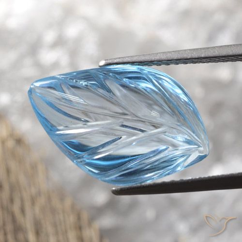 9.21ct Naturale Celeste Topazio, Taglio a fantasia, Trasparente
