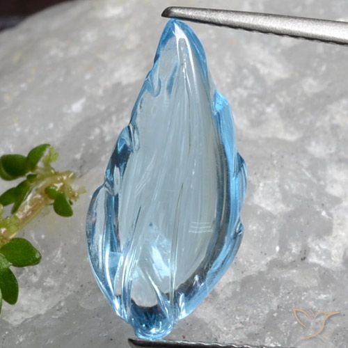 6.92ct Naturale Celeste Topazio, Taglio a fantasia, Trasparente