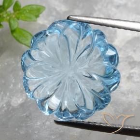 Topazio Celeste naturale da 8.55 ct, Taglio a fiore, Trasparente
