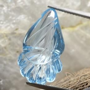 Topazio Celeste naturale da 10.88 ct, Taglio a fantasia, Trasparente