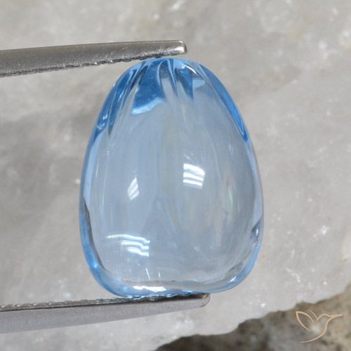 12.18ct Naturale Celeste Topazio, Taglio a fantasia, Trasparente