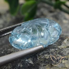Topazio Celeste naturale da 11.77 ct, Taglio a fiore, Trasparente