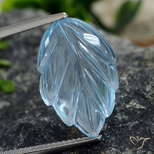 9.19ct Naturale Blu svizzero Topazio, Taglio a fiore, Trasparente