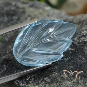 Topazio Blu svizzero naturale da 9.19 ct, Taglio a fiore, Trasparente