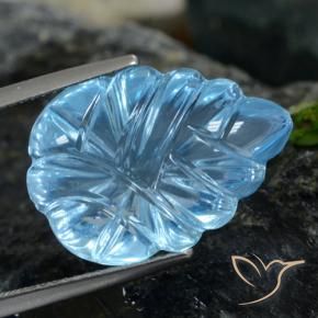 Topazio Blu svizzero naturale da 14.95 ct, Taglio a fiore, Trasparente