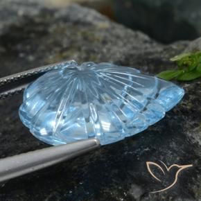 Topazio Blu svizzero naturale da 14.95 ct, Taglio a fiore, Trasparente