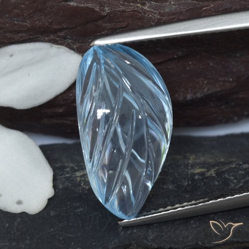 8.20ct Naturale Celeste Topazio, Taglio a fiore, Trasparente