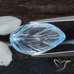 Topazio Celeste naturale da 8.20 ct, Taglio a fiore, Trasparente