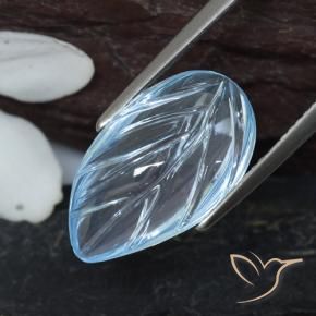 Topazio Celeste naturale da 8.20 ct, Taglio a fiore, Trasparente