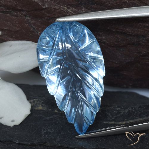 Topazio Blu svizzero naturale da 14.78 ct, Taglio a fiore, Trasparente