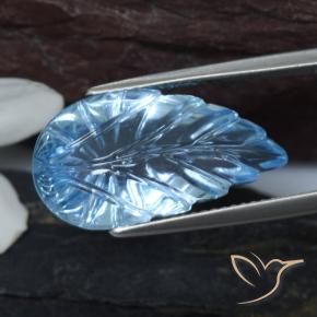 Topazio Blu svizzero naturale da 14.78 ct, Taglio a fiore, Trasparente