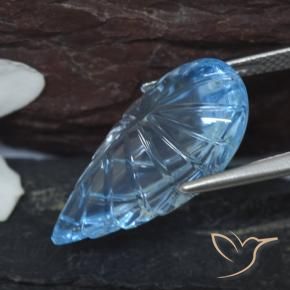 Topazio Blu svizzero naturale da 14.78 ct, Taglio a fiore, Trasparente
