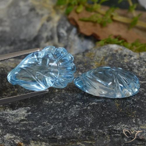 Gemme di Topazio Celeste naturale da 20.63 ct, Taglio a fantasia, Trasparente