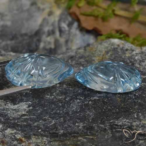 Gemme di Topazio Celeste naturale da 20.63 ct, Taglio a fantasia, Trasparente