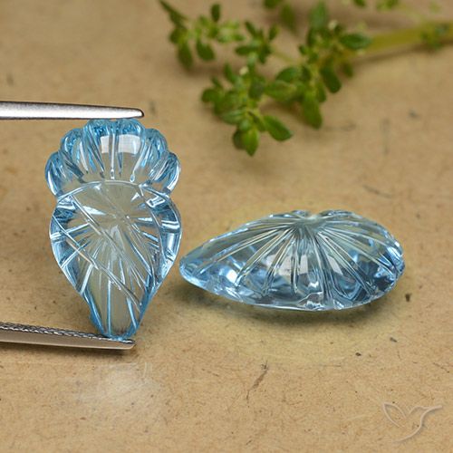 24.81ctw Naturale Blu svizzero Topazio, Taglio a fantasia, Trasparente