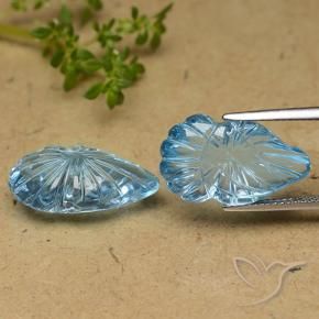 Gemme di Topazio Blu svizzero naturale da 24.81 ct, Taglio a fantasia, Trasparente