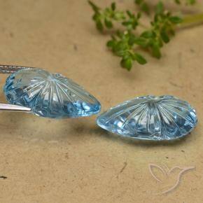 Gemme di Topazio Blu svizzero naturale da 24.81 ct, Taglio a fantasia, Trasparente