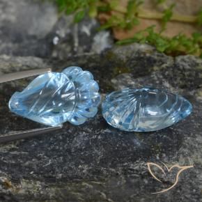 Gemme di Topazio Blu svizzero naturale da 23.02 ct, Taglio a fantasia, Trasparente