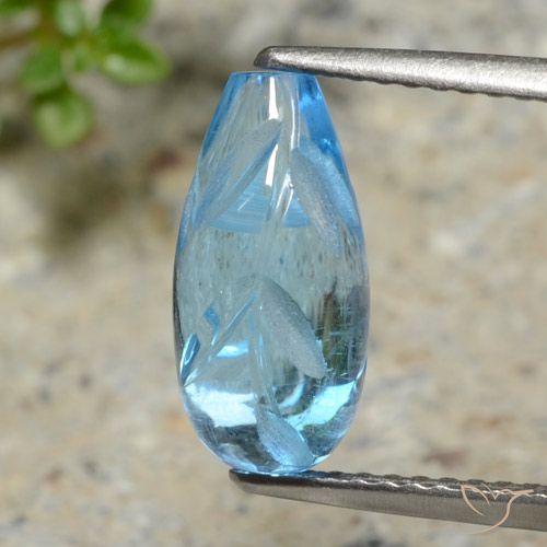 Topazio Blu svizzero naturale da 4.11 ct, Taglio a fantasia, Trasparente