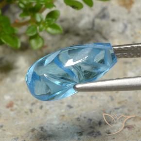 Topazio Blu svizzero naturale da 4.11 ct, Taglio a fantasia, Trasparente