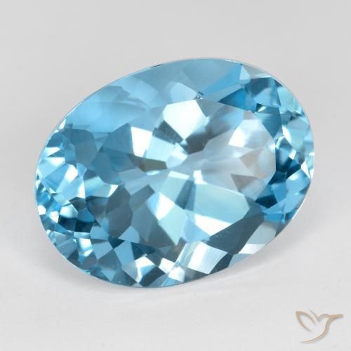 Topazio Blu svizzero naturale da 22.02 ct, Ovale, VVS