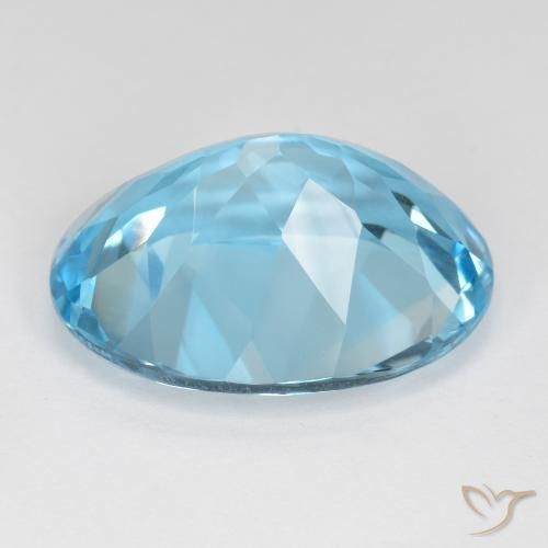 Topazio Blu svizzero naturale da 22.02 ct, Ovale, VVS