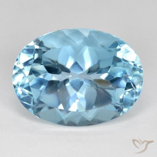 22.58ct Naturale Celeste Topazio, Ovale, VVS