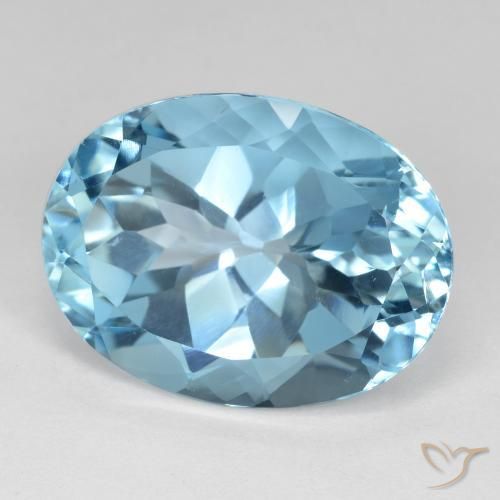 Topazio Celeste naturale da 22.58 ct, Ovale, VVS