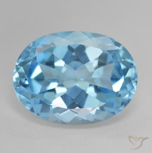 22.75ct Naturale Blu svizzero Topazio, Ovale, VVS