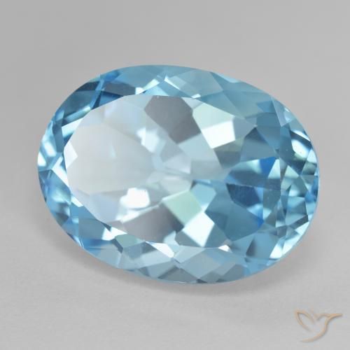 Topazio Blu svizzero naturale da 22.75 ct, Ovale, VVS