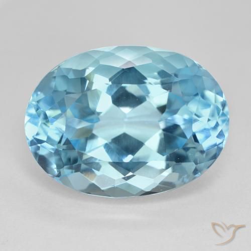 23.72ct Naturale Blu svizzero Topazio, Ovale, VVS