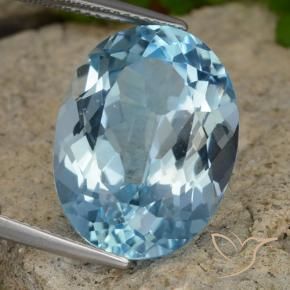 Topazio Blu svizzero naturale da 22.93 ct, Ovale, VVS-VS
