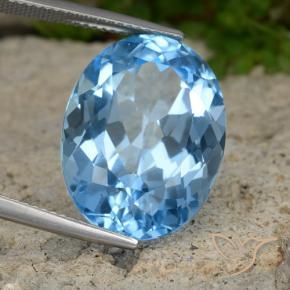 Topazio Blu svizzero naturale da 22.74 ct, Ovale, VVS-VS