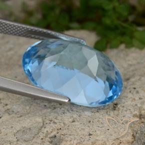 Topazio Blu svizzero naturale da 22.74 ct, Ovale, VVS-VS