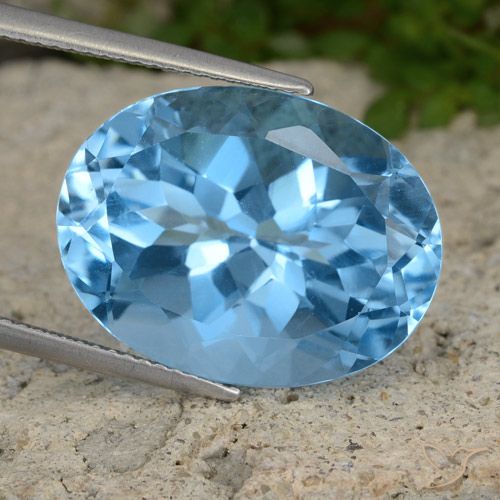 22.32ct Naturale Blu svizzero Topazio, Ovale, VVS-VS