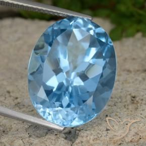 Topazio Blu svizzero naturale da 22.32 ct, Ovale, VVS-VS
